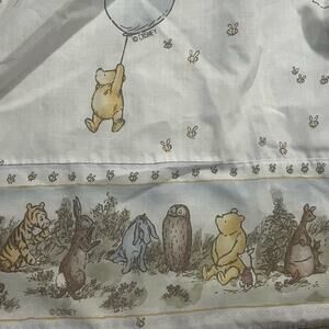 Disney Winnie The Pooh Flat Sheet Balloon Nursery Bedding 64x87 Vintage Style